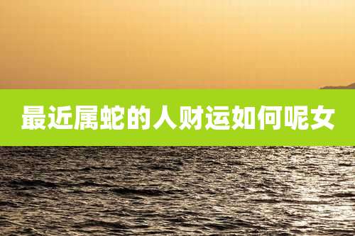 最近属蛇的人财运如何呢女