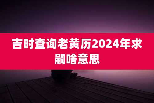 吉时查询老黄历2024年求嗣啥意思