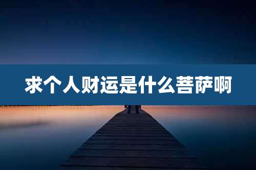 求个人财运是什么菩萨啊