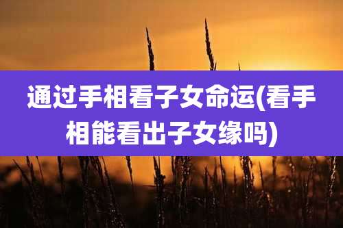 通过手相看子女命运(看手相能看出子女缘吗)