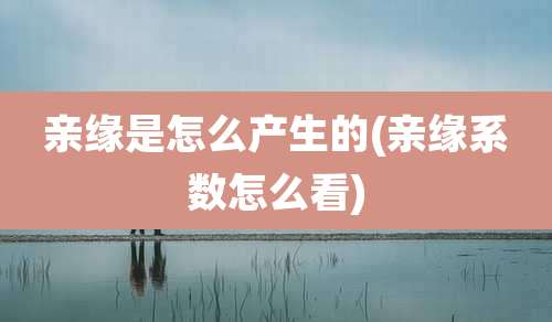 亲缘是怎么产生的(亲缘系数怎么看)