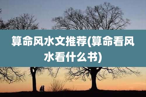 算命风水文推荐(算命看风水看什么书)