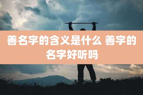 善名字的含义是什么 善字的名字好听吗
