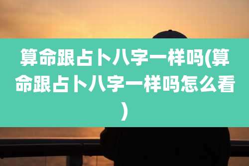算命跟占卜八字一样吗(算命跟占卜八字一样吗怎么看)