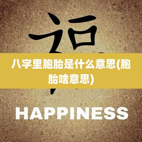 八字里胞胎是什么意思(胞胎啥意思)