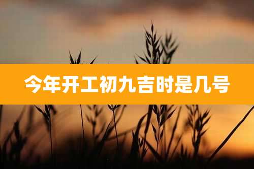 今年开工初九吉时是几号