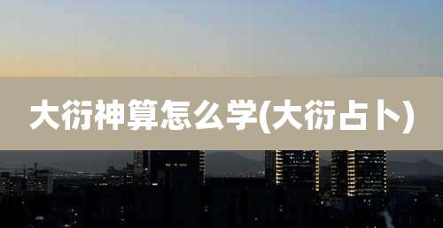 大衍神算怎么学(大衍占卜)