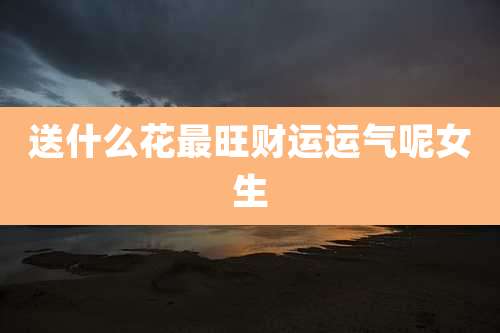 送什么花最旺财运运气呢女生