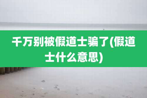 千万别被假道士骗了(假道士什么意思)