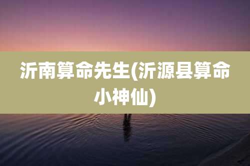 沂南算命先生(沂源县算命小神仙)