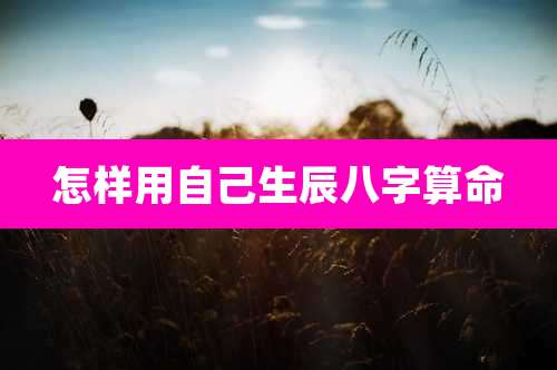 怎样用自己生辰八字算命