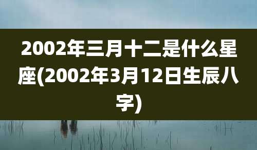 2002年三月十二是什么星座(2002年3月12日生辰八字)