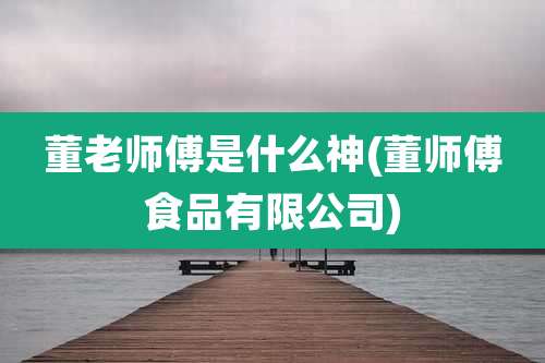 董老师傅是什么神(董师傅食品有限公司)