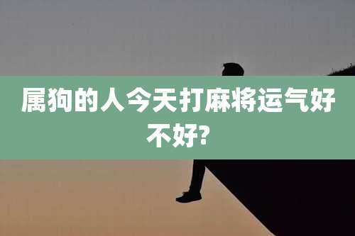 属狗的人今天打麻将运气好不好?