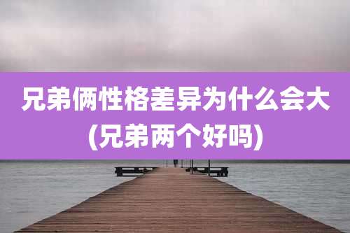 兄弟俩性格差异为什么会大(兄弟两个好吗)