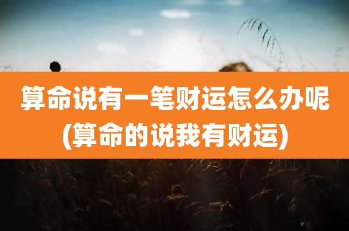 算命说有一笔财运怎么办呢(算命的说我有财运)
