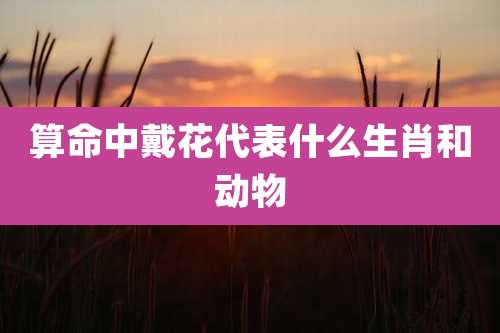 算命中戴花代表什么生肖和动物