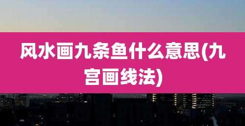风水画九条鱼什么意思(九宫画线法)