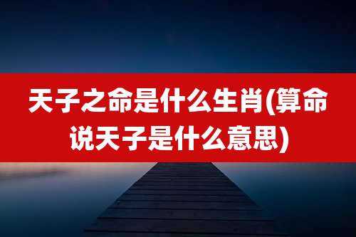 天子之命是什么生肖(算命说天子是什么意思)