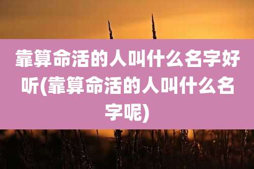 靠算命活的人叫什么名字好听(靠算命活的人叫什么名字呢)