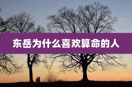 东岳为什么喜欢算命的人