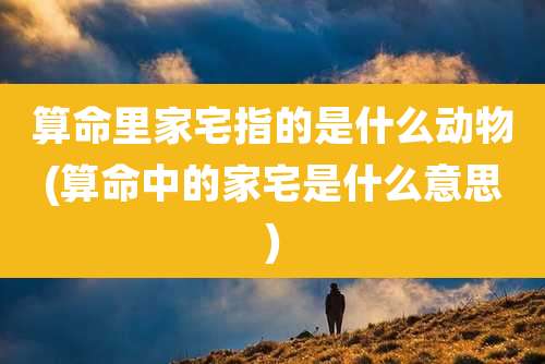 算命里家宅指的是什么动物(算命中的家宅是什么意思)