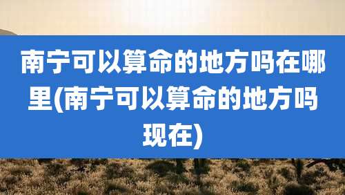 南宁可以算命的地方吗在哪里(南宁可以算命的地方吗现在)