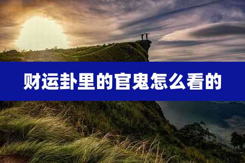 财运卦里的官鬼怎么看的