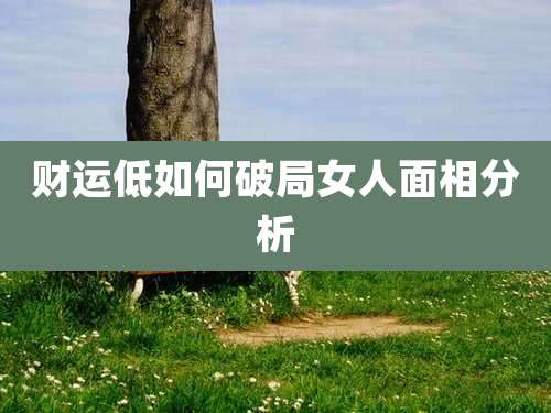 财运低如何破局女人面相分析