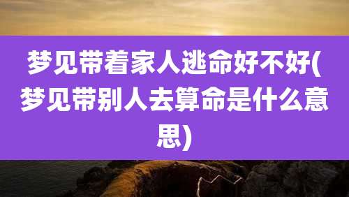 梦见带着家人逃命好不好(梦见带别人去算命是什么意思)