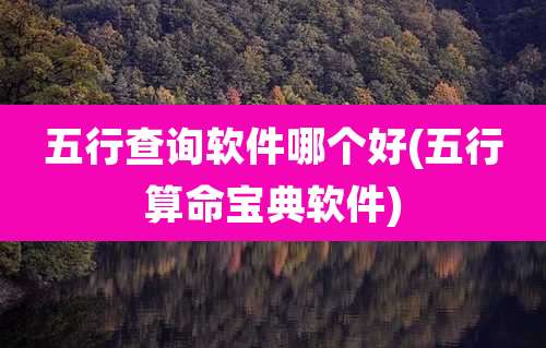 五行查询软件哪个好(五行算命宝典软件)