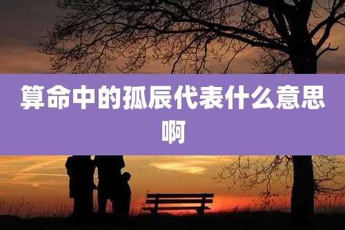 算命中的孤辰代表什么意思啊