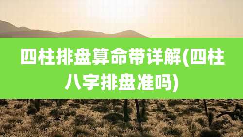 四柱排盘算命带详解(四柱八字排盘准吗)