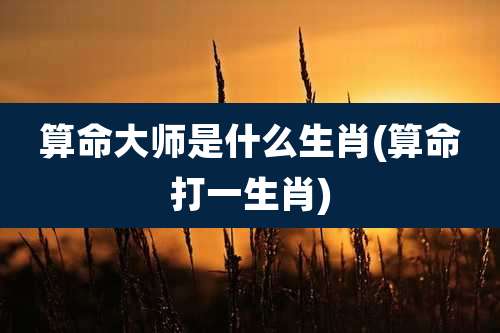 算命大师是什么生肖(算命打一生肖)