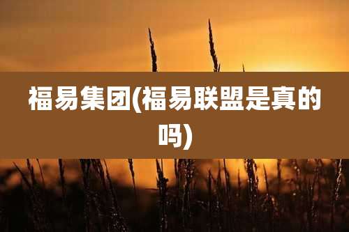 福易集团(福易联盟是真的吗)