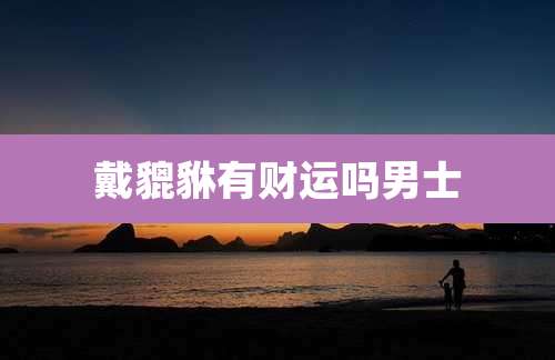 戴貔貅有财运吗男士