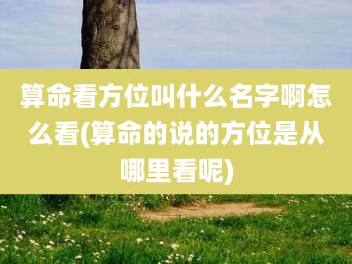 算命看方位叫什么名字啊怎么看(算命的说的方位是从哪里看呢)