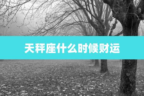 天秤座什么时候财运