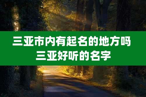 三亚市内有起名的地方吗 三亚好听的名字