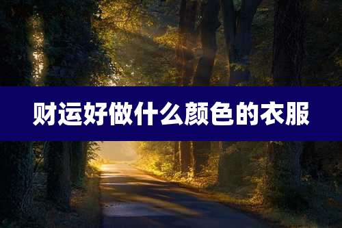 财运好做什么颜色的衣服
