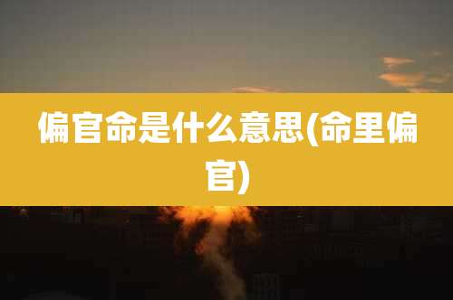 偏官命是什么意思(命里偏官)