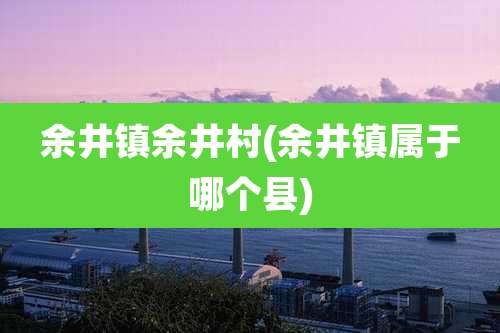 余井镇余井村(余井镇属于哪个县)