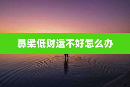 鼻梁低财运不好怎么办