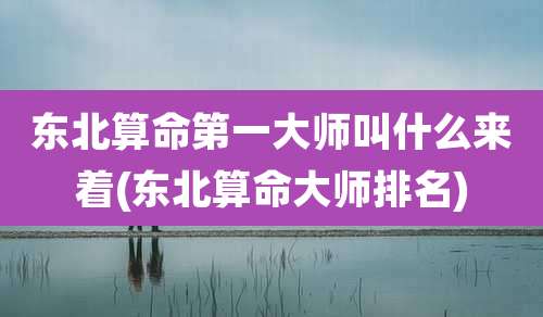 东北算命第一大师叫什么来着(东北算命大师排名)