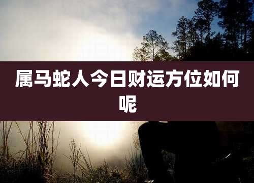 属马蛇人今日财运方位如何呢