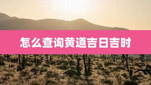 怎么查询黄道吉日吉时