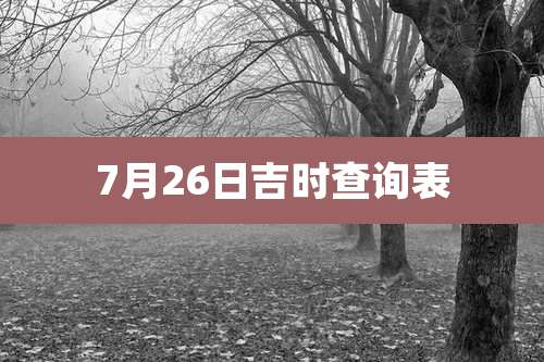 7月26日吉时查询表