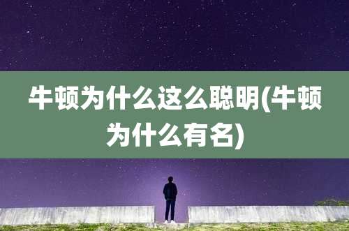 牛顿为什么这么聪明(牛顿为什么有名)