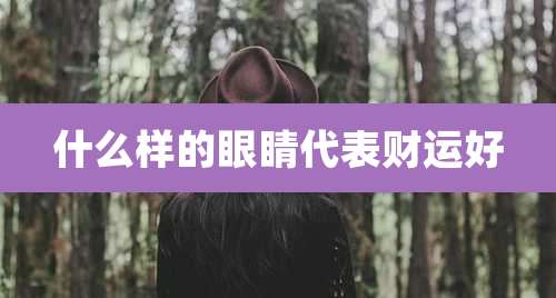 什么样的眼睛代表财运好