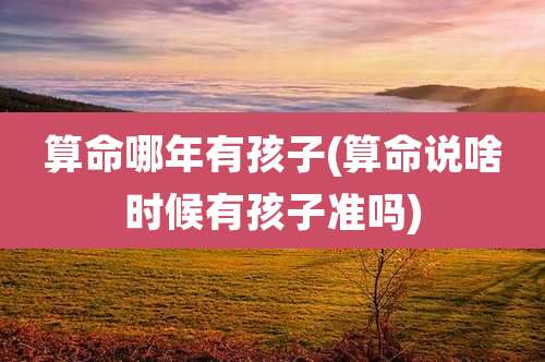 算命哪年有孩子(算命说啥时候有孩子准吗)